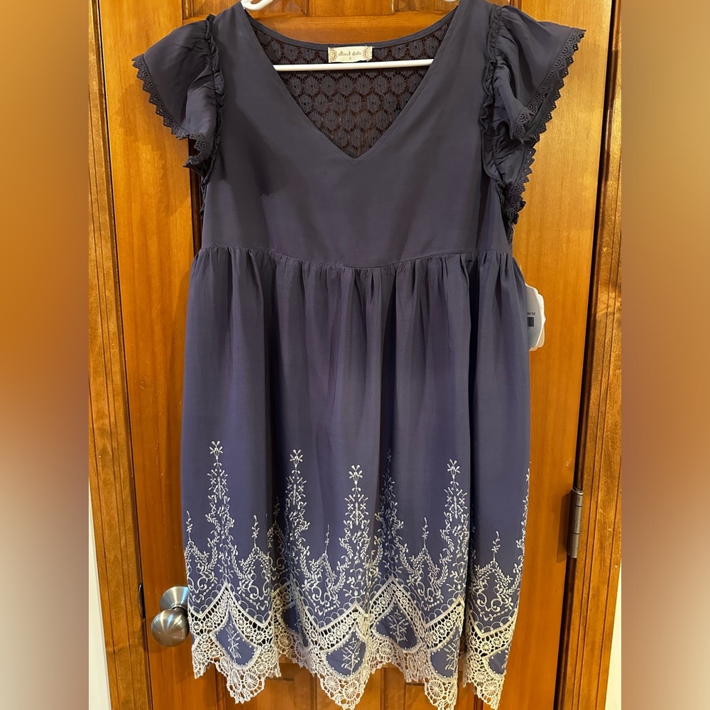 Altar’d State Blue Lace Boho Summer Hamptons Dress, NWT